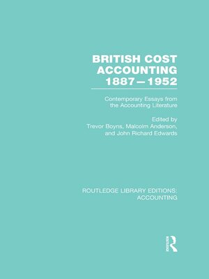 cover image of British Cost Accounting 1887-1952 (RLE Accounting)